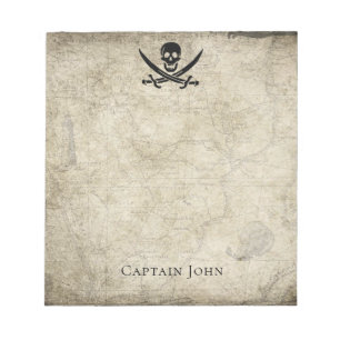 Bloc De Notas Jolly Roger y su nombre en el mapa de la antigüeda