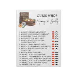 Bloc De Notas Juego de adivinanza para baby shower calabaza otoñ