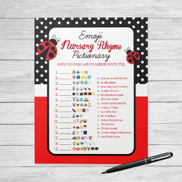 Bloc De Notas Juego de Baby Shower de Nursery Rhyme Ladybug