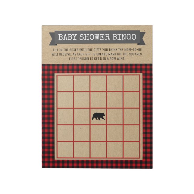 Bloc De Notas Juego de Bingo Búfalo Jugado Woodland Baby (Lado Izquierdo)