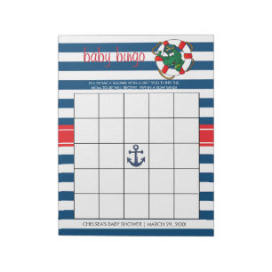 Bloc De Notas Juego de bingo de Baby Shower de ligador náutico