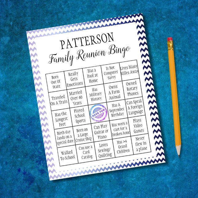 Bloc De Notas Juego de Bingo Familiar Reunión | Chevron (Subido por el creador)
