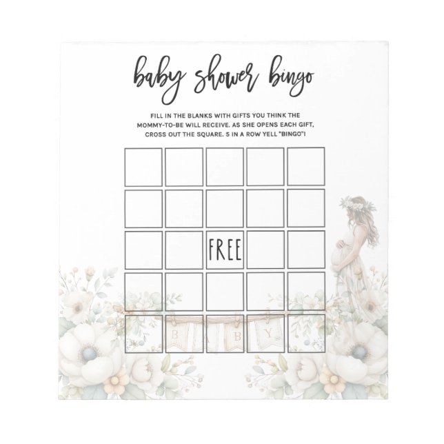 Bloc De Notas Juego de Bingo para Baby Shower (Frente)