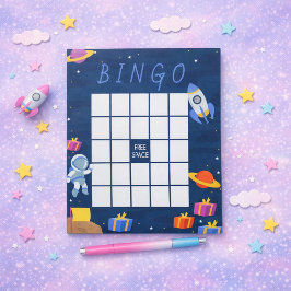Bloc De Notas Juego de Bingo para Baby Shower del Astronauta Peq