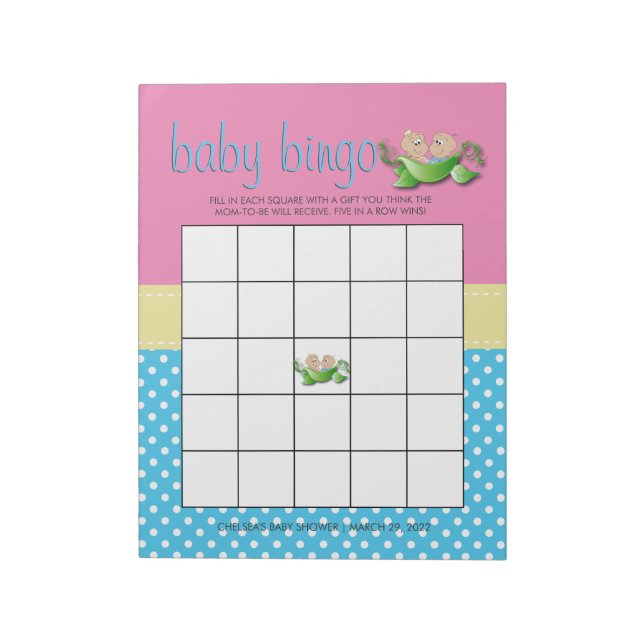 Bloc De Notas Juego de ducha Twin Baby Girl & Boy (Lado Izquierdo)