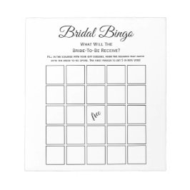 Bloc De Notas Juego de Fiesta de Bingo Universal White Bridal Sh