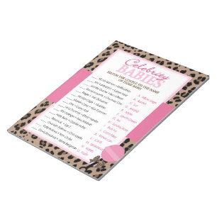 Bloc De Notas Juego de represa Leopard and Pink Celebrity Babies
