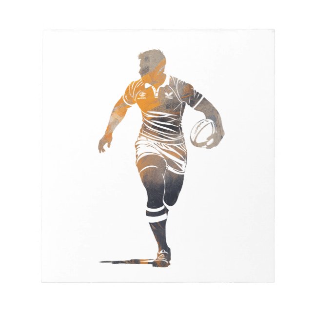 Bloc De Notas Juego de rugby Desafío deportivo Ilustracion Silho (Frente)