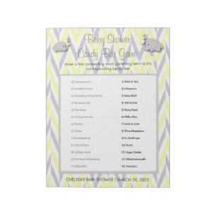 Bloc De Notas Juego de vándalos Baby Shower para elefantes amari