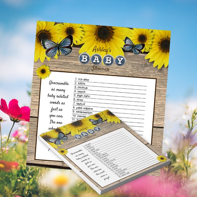 Bloc De Notas Juego de Word Scramble Rusflower Baby Shower (Subido por el creador)