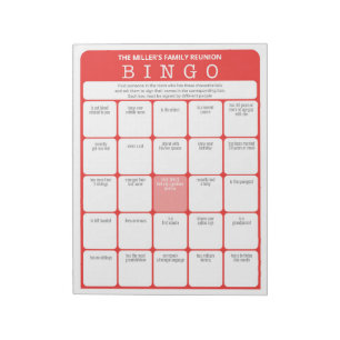 Bloc De Notas Juego del bingo del evento para romper el hielo de