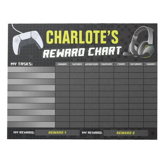 Bloc De Notas Juego En La Gráfica De Recompensas Amarillas De Ju (Frente)