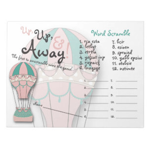 Bloc De Notas Juegos de Baby Shower, despegue en tiempo mínimo
