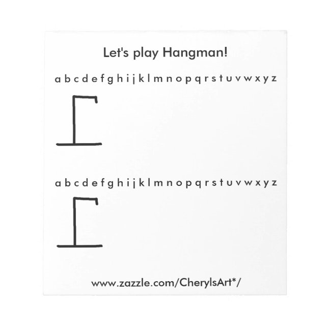 Bloc De Notas Juegos de los Notepads de Hangman (Frente)