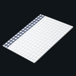 Bloc De Notas Jugada de verificación de Gingham Blue<br><div class="desc">Tendencia veraniega moderna,  color azul marino y blanco de los tonos escoceses de gingham de picnic.</div>