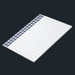 Bloc De Notas Jugada de verificación de Gingham Blue<br><div class="desc">Tendencia veraniega moderna,  color azul marino y blanco de los tonos escoceses de gingham de picnic.</div>