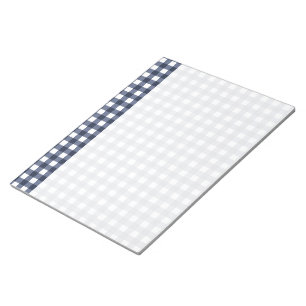 Bloc De Notas Jugada de verificación de Gingham Blue