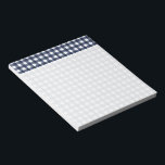 Bloc De Notas Jugada de verificación de Gingham Blue<br><div class="desc">Tendencia veraniega moderna,  color azul marino y blanco de los tonos escoceses de gingham de picnic.</div>