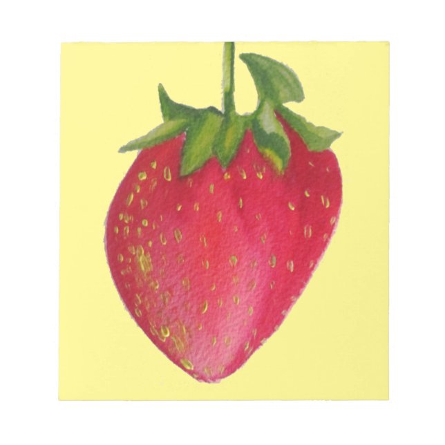 Bloc De Notas Juicy Strawberry watercolor arte macro (Frente)