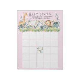 Bloc De Notas Jungle Animales Chicas Juego de Bingo Baby Shower