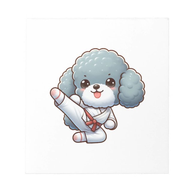 Bloc De Notas Karate de caniche patada alta artes marciales (Frente)