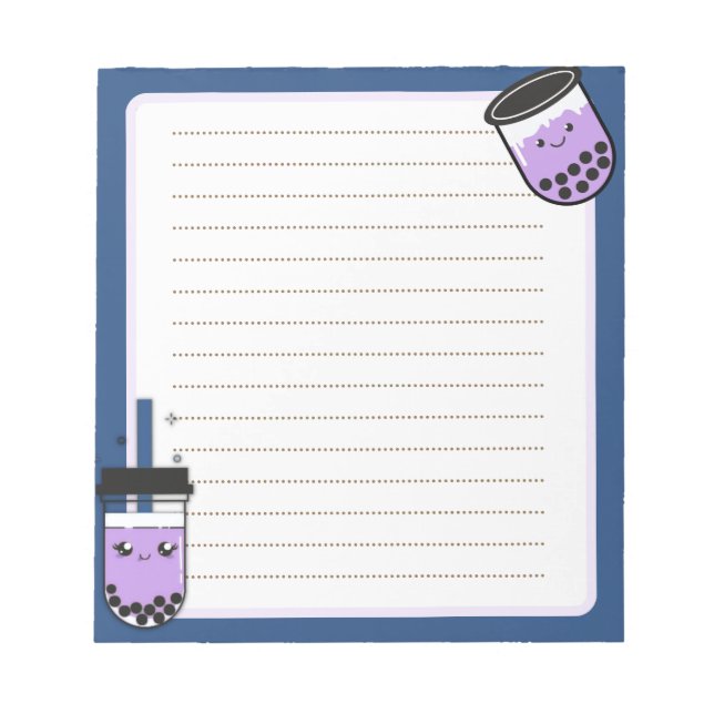 Bloc De Notas Kawaii Boba Tea Notepad (Frente)