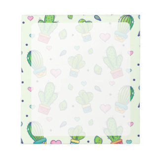 Bloc De Notas Kawaii Cactus & Hearts Notepad