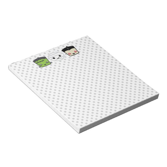 Bloc De Notas Kawaii Frankenstein Mummy Dracula Notepad (Lado Derecho)