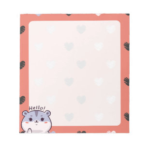 Bloc De Notas Kawaii Hamster y Notepad del Corazón