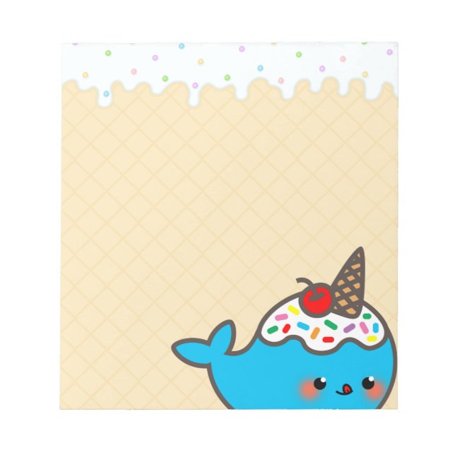 Bloc De Notas Kawaii Ice Cream Narwhal (Frente)