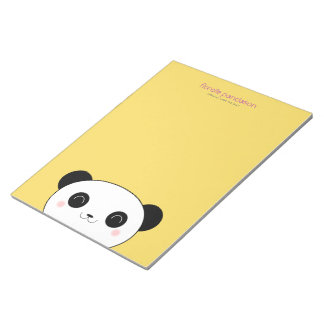 Bloc De Notas Kawaii Panda en amarillo