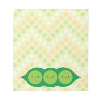 Bloc De Notas Kawaii Peas en un podo