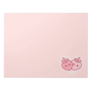 Bloc De Notas Kawaii Pink Valentines Strawberries