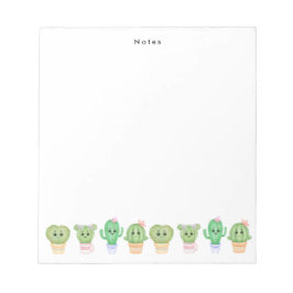 Bloc De Notas kawaii Potted Cactus y Succulent Personalizado