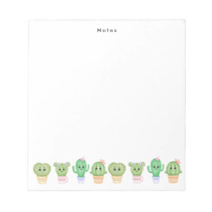 Bloc De Notas kawaii Potted Cactus y Succulent Personalizado