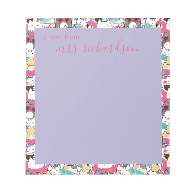 Bloc De Notas Kawaii Summer Cute Kitty Gats (Frente)