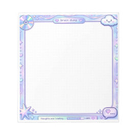 Bloc De Notas Kawaii Y2K Cyber Pastel Brain Dump Notepad Design