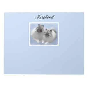 Bloc De Notas Keeshond Pair de Kees pintura animal original