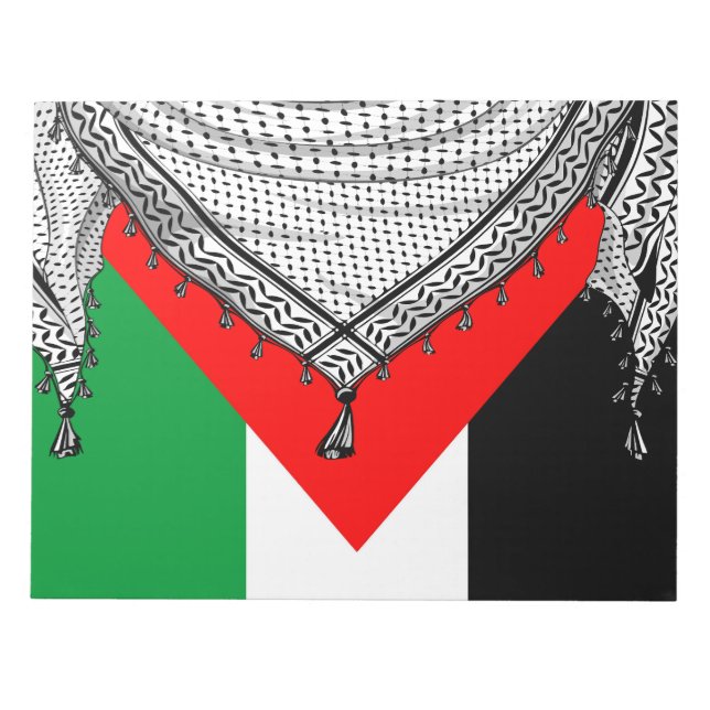 Bloc De Notas Keffiyeh palestino Scarf tejido tradicional (Frente)
