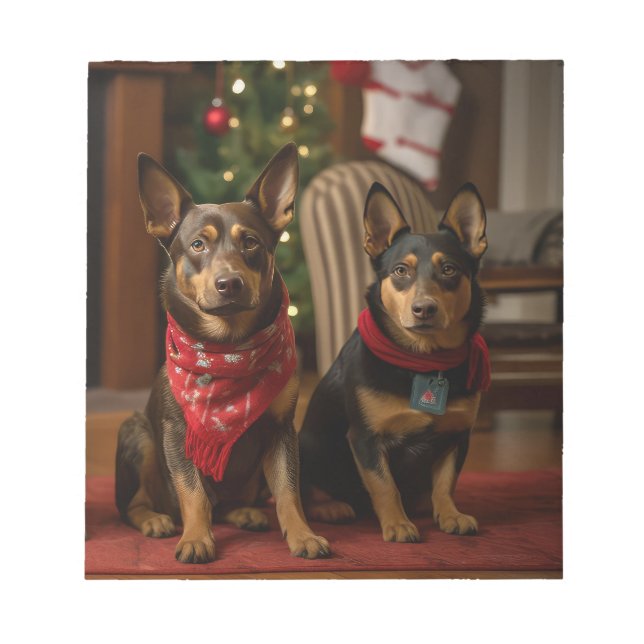 Bloc De Notas Kelpie australiano por los Navidades de la chimene (Frente)
