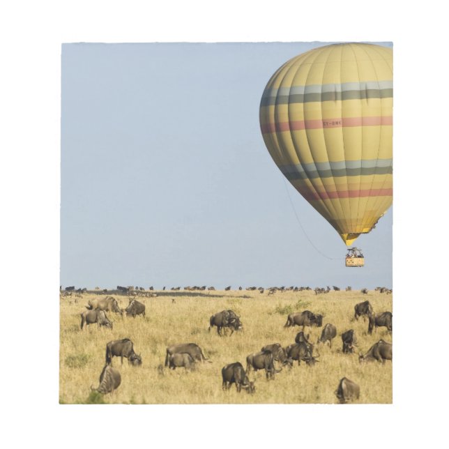 Bloc De Notas Kenia, Masai Mara. Turistas en globo aerostático (Frente)