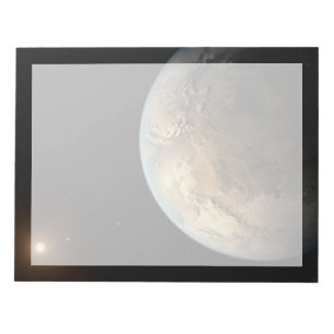Bloc De Notas Kepler-186f Orbitando Una Estrella Distante.