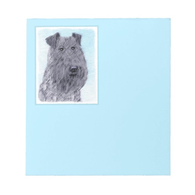 Bloc De Notas Kerry Blue Terrier Pintura Cute Original Perro Art (Frente)