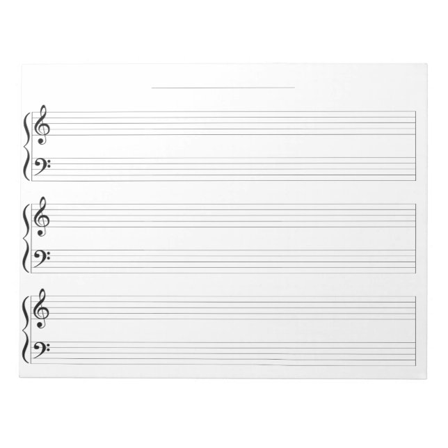 Bloc De Notas Kids Piano Music Manuscript Stationwide Rule (Frente)