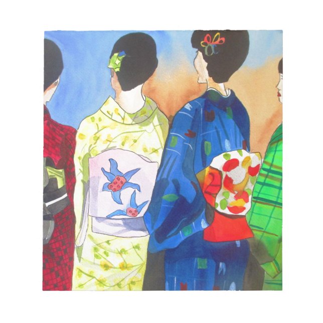 Bloc De Notas Kimono de primavera arte japonés Geisha (Frente)