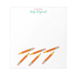 Bloc De Notas Kindergarten Orange Crayons & Erasers Teacher Note