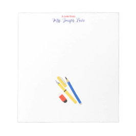 Bloc De Notas Kindergarten Teacher Notepad Colorful Pen, Pencil