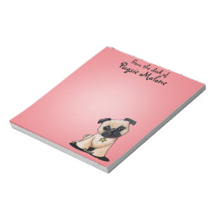 Bloc de notas KiniArt Pug personalizado