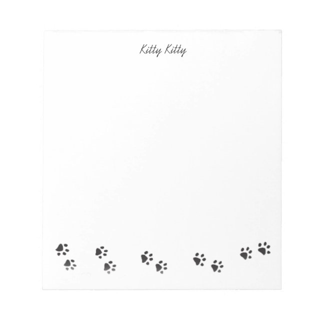 Bloc De Notas Kitty Kitty Paw Impresiones Nota Pad (Frente)