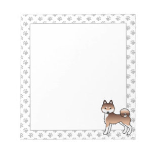 Bloc De Notas Klee Kai Alaskano Rojo y Blanco Perro de Dibujos A